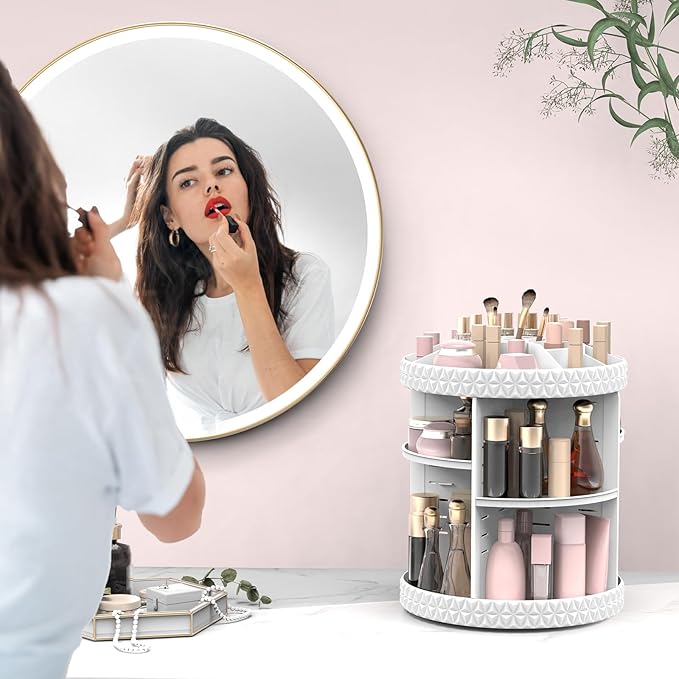 Rotating Makeup Organizer, Adjustable Vanity Organizer