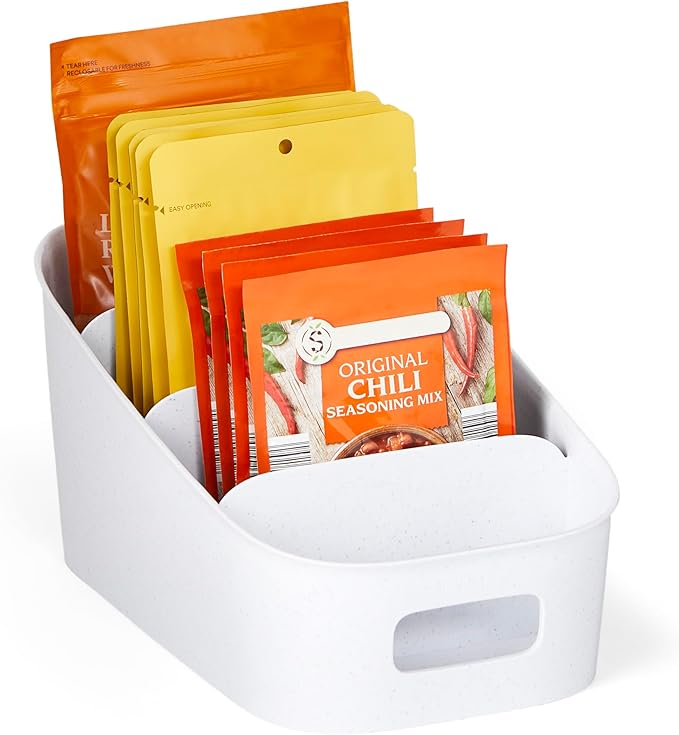 ShelfBin Packet Organizer, 4-Tier Stairstep Raised Divided Bin