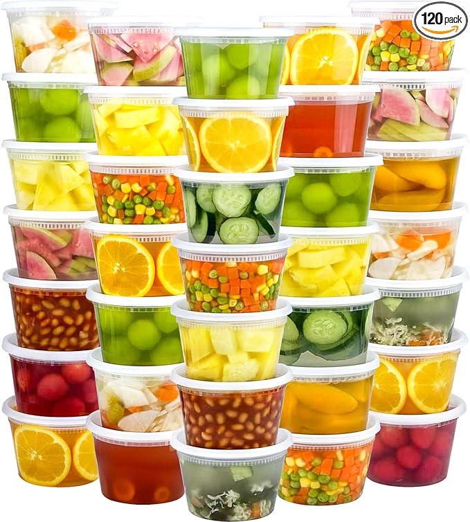 60 Sets (120-Piece) Deli Containers with Lids 16 oz