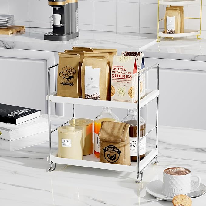2-Tier Bathroom Countertop Organizer, Sliver
