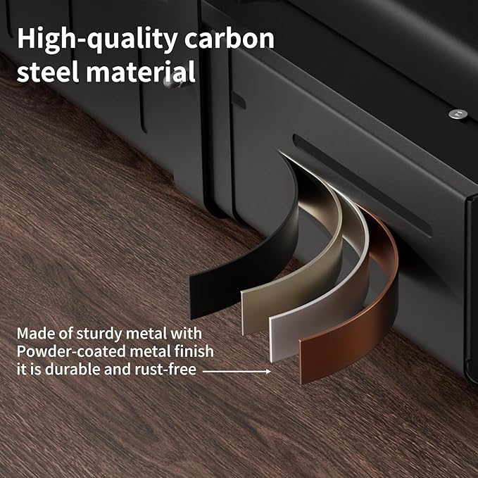 Under Desk Cable Management Tray, Expandable 25.2"–38.6" Heavy Duty Carbon Steel with Clamp, Hidden Cord Organizer for Desk, Home Office & Standing Desk, No Drill Installation, Black