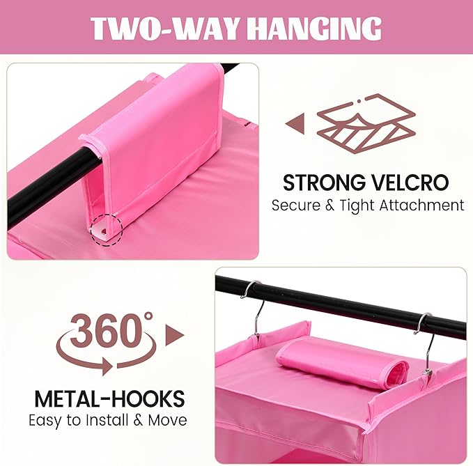 2 Pack 6-Shelf Weekly Clothes Organizer for Kids, Pink