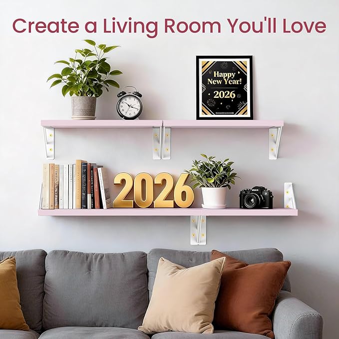 Wall Shelves for Bedroom Decor, 16in，Set of 4