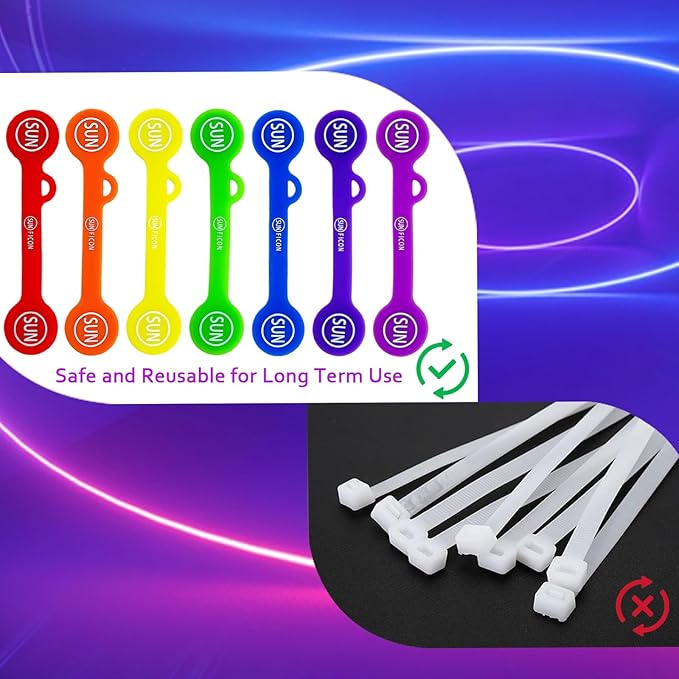 Cable Cord Organizer Magnetic Cord Organizers Twist Ties Magnet Clips Cord Wrap Keepers For Charging Cord Headphone Cord Holder Silicone Cable Strap Appliance Fridge Bookmark Whiteboard Keychain 7PACK