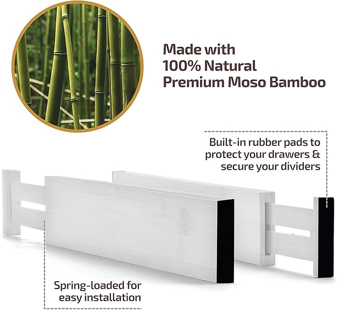 4-Pack Drawer Dividers, 2.6 Inches High