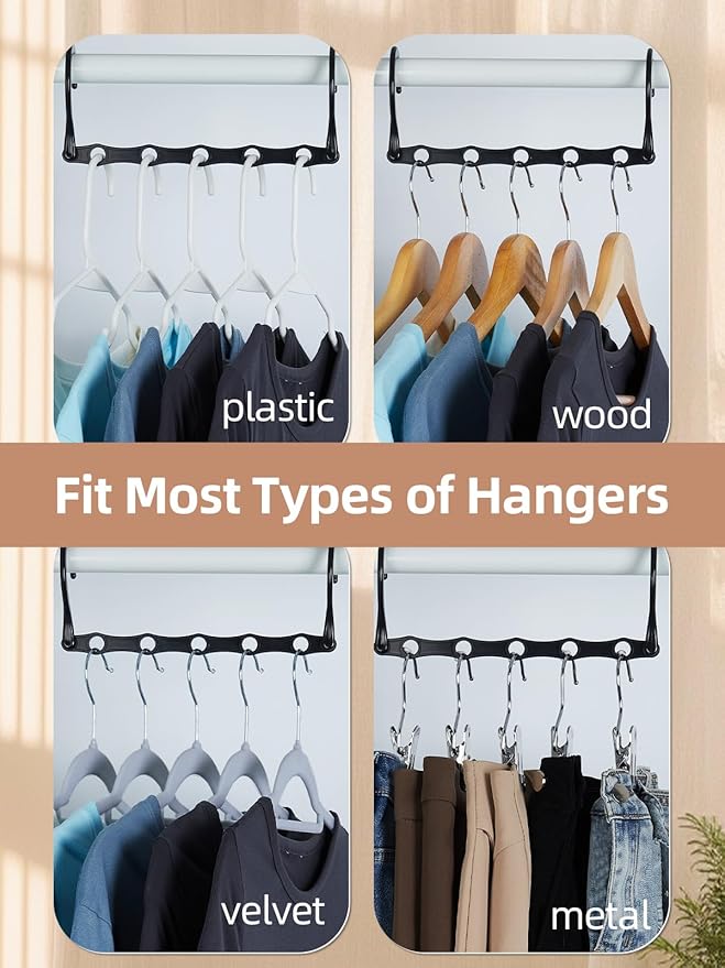 DAY Space Saving Hanger 20 Pack Sturdy Black Magic Hangers for Closet Organizers