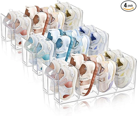 Kids Shoe Organizer Stackable, 3 Pack