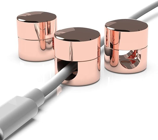 Cable Anchors for Desk Organization, Premium Aluminum Cord Organizers, Copper