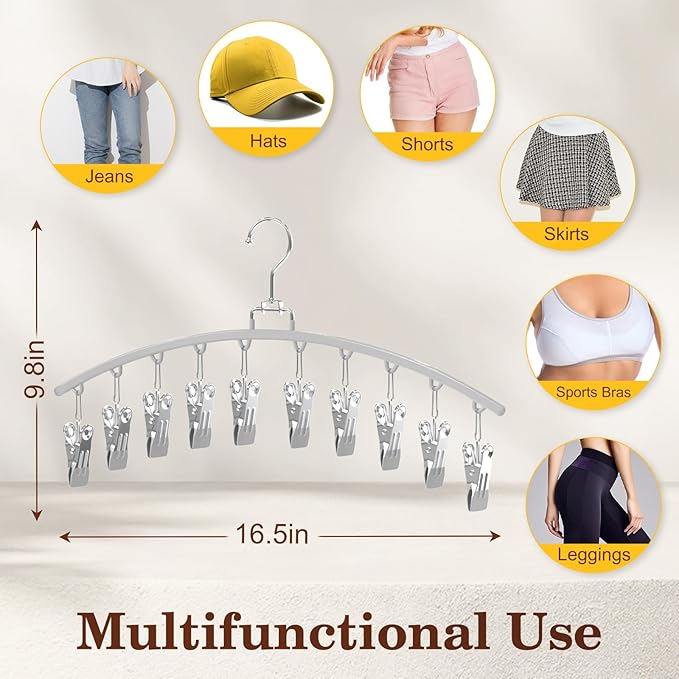 4 Pack Legging Organizer for Closet, Grey