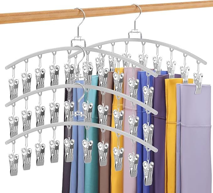 4 Pack Legging Organizer for Closet, Grey