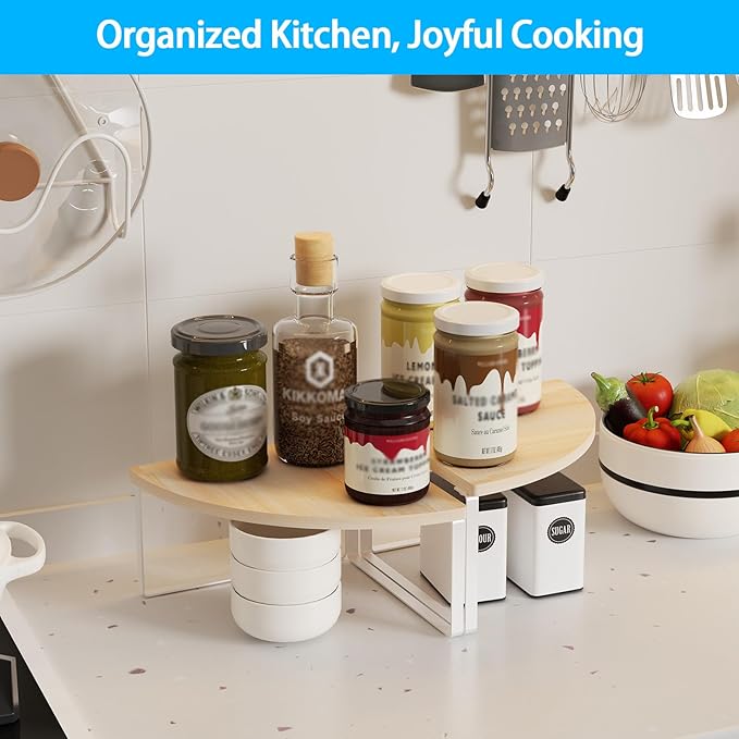 Corner Shelf Countertop Organizer, Natural Beige