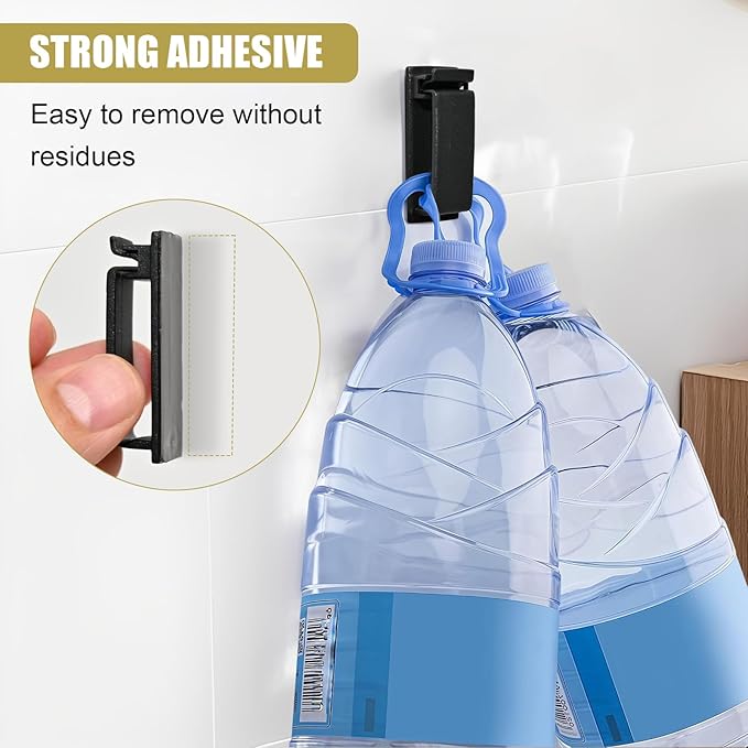 Self Adhesive Cable Management Clips, Line Clips, Cable Organizers, TV PC Line Clips, Ethernet Cable Clips Under Desks - Durable PA66 Material, Easy to Install (Black 20Pcs )