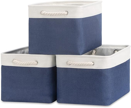 Bidtakay Storage Baskets Collapsible [3-Pack] Decorative Storage Bins