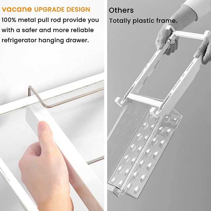 Fridge Organizer Drawer, Clear Plastic Fridge Organizer Bins