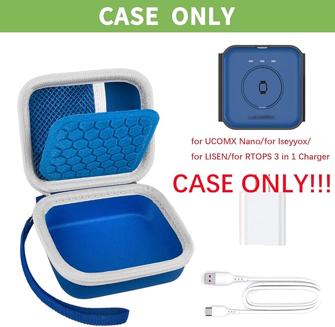 Hard Shell Travel Case for Foldable 3-in-1 Wireless Charger, Portable Storage Organizer for UCOMX/for Hicober/for Iseyyox/for LISEN Charging Station, Protective Bag for Cables & Adapters (Box Only)