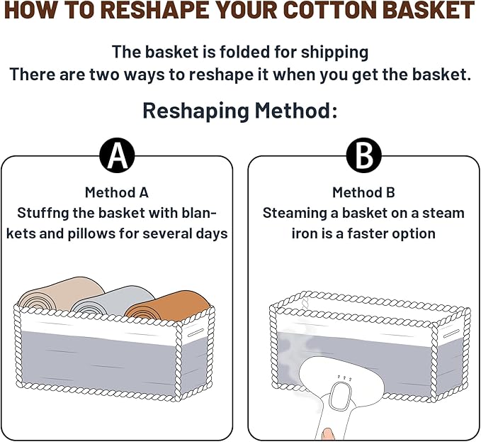 MiniArk Large Shallow Organizing Baskets 15x11x5.1 Inches - Rope Woven Storage Bins for Bathroom, Shelves, Cube Closet, Beige 3 Packs