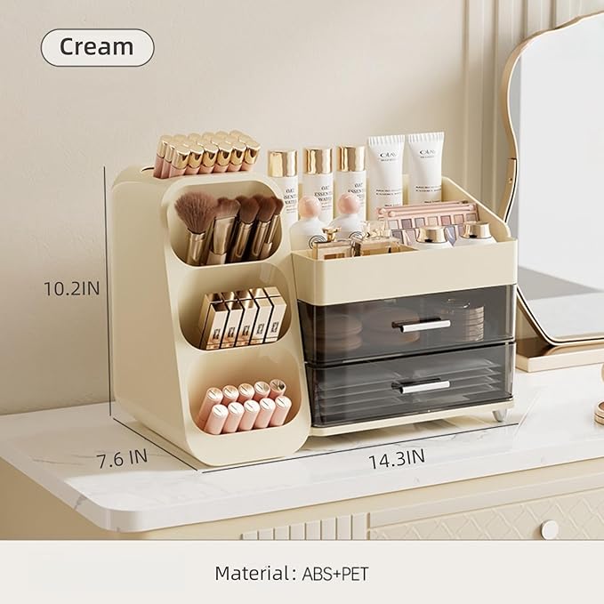 Large Makeup Organizer Countertop Skincare Organizers, Spacious Cosmetic Display Case for Vanity Organizers Storage, Waterproof Make Up Organizer for Bathroom, Birthday Gifts for Women, Cream