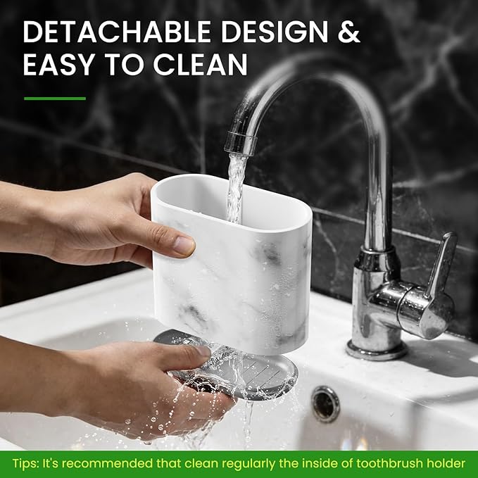 Toothbrush Holders, 2 Slots Tooth Brush Holder for Bathrooms