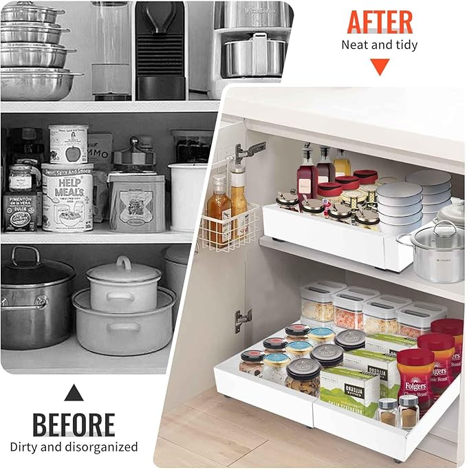 21" Deep Expandable Pull Out Cabinet Organizer