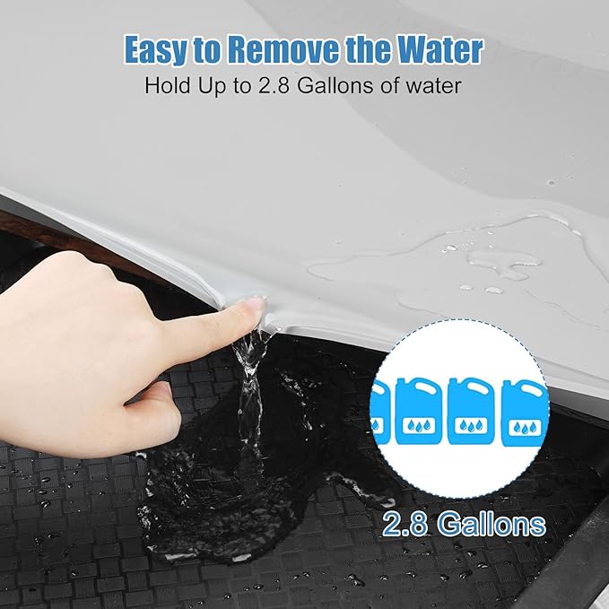 BEESVO Under Sink Mat for Kitchen Waterproof, 34" x 19" Silicone Under Sink Liner Kitchen & Bathroom Cabinet Protector Mats, Heavy Duty Flexible Under Sink Drip Tray with Lip, Cool Grey
