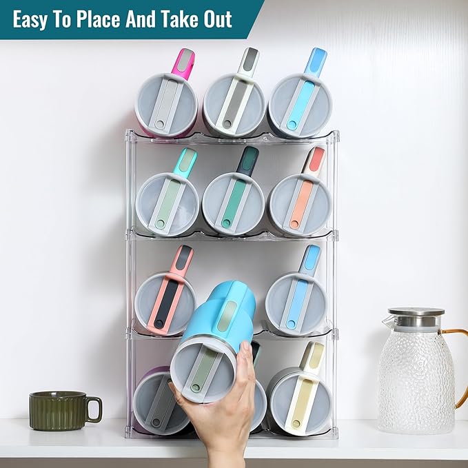 Design for Stanley 40 OZ & Large Bottles & Tumblers with Handle, 4 Tier Hold 12