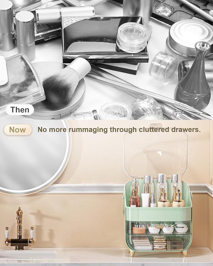 Anylady Makeup Organizer Countertop, Skincare Holder Bathroom Counter Organizer, Storage Box Cosmetic Display Cases, Teen Girl Gifts Make up Organizers for Vanity, Dresser