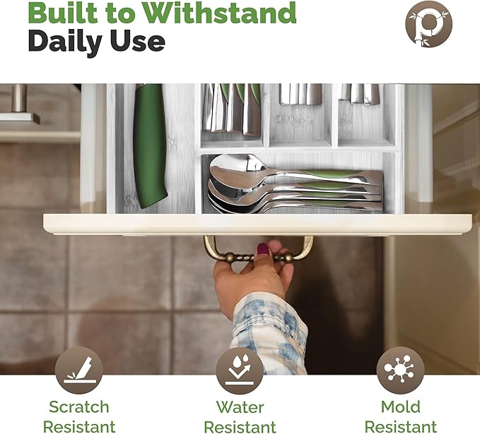 Pristine Bamboo Kitchen Drawer Organizer