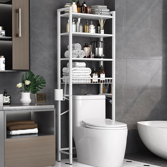 Over-The-Toilet Storage Rack, Pure White