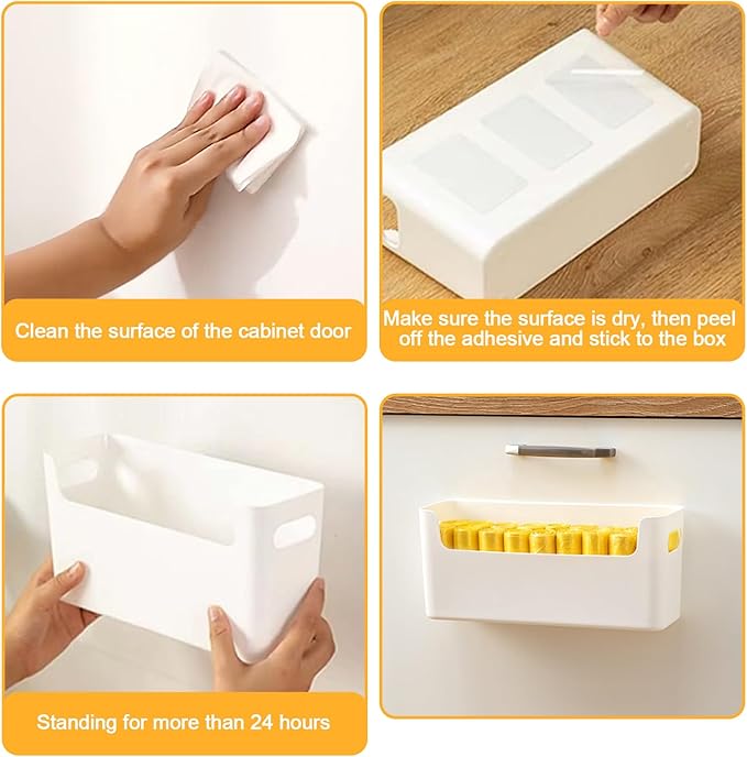 2 Pcs Kitchen Cabinet Door Organizer, White