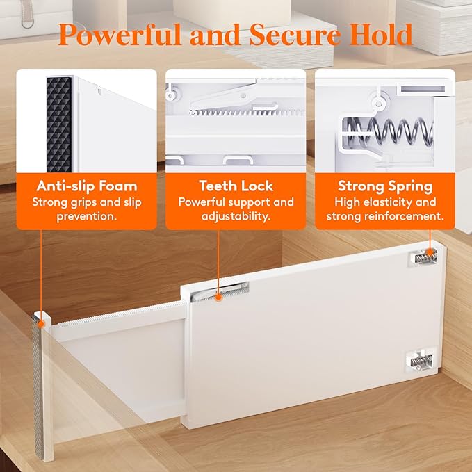 14 Pack 6" High Drawer Dividers 34-56cm/13.5-22" Adjustable Drawer Organizer