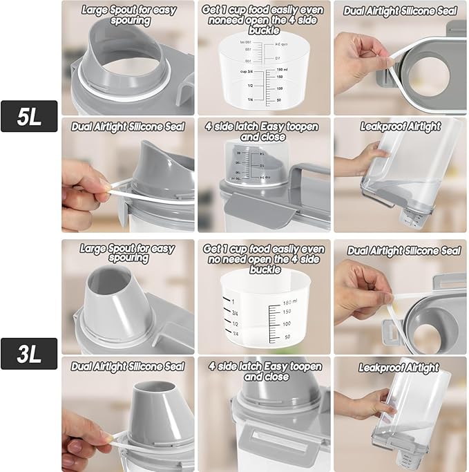 Dog Food Storage Container, Upgraded Large Nozzle BPA-free