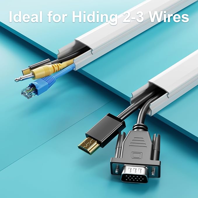 Cord Hider, 42In Cord Covers for Wall Mounted TV, White Cable Management Kit