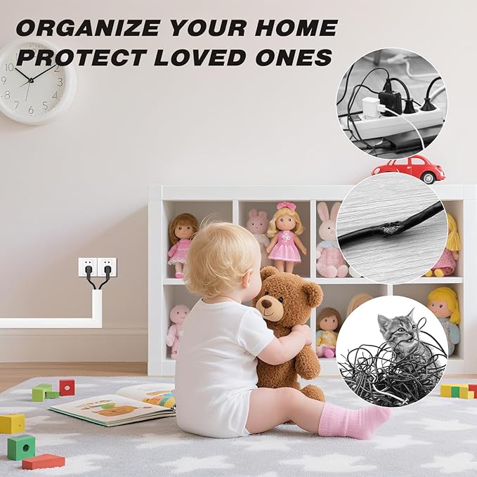 78" Silicone Cord Hider for Wall Mount TV,Large Self-Adhesive Cable Hider for 2-3 Cords,Cable Management Under Desk,Cord Organizer,Cable Raceway Home & Office Trim,Cord Concealer Channel,White