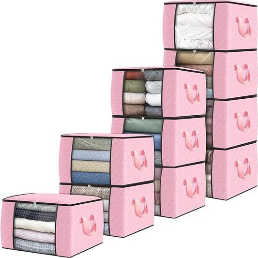Fab totes 10 Pack Clothes Storage, Pink