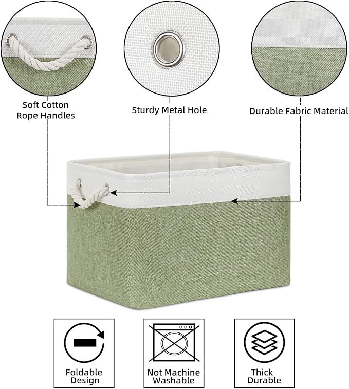 Bidtakay Large Fabric Baskets for Organizing [3-pack] Closet Organizers