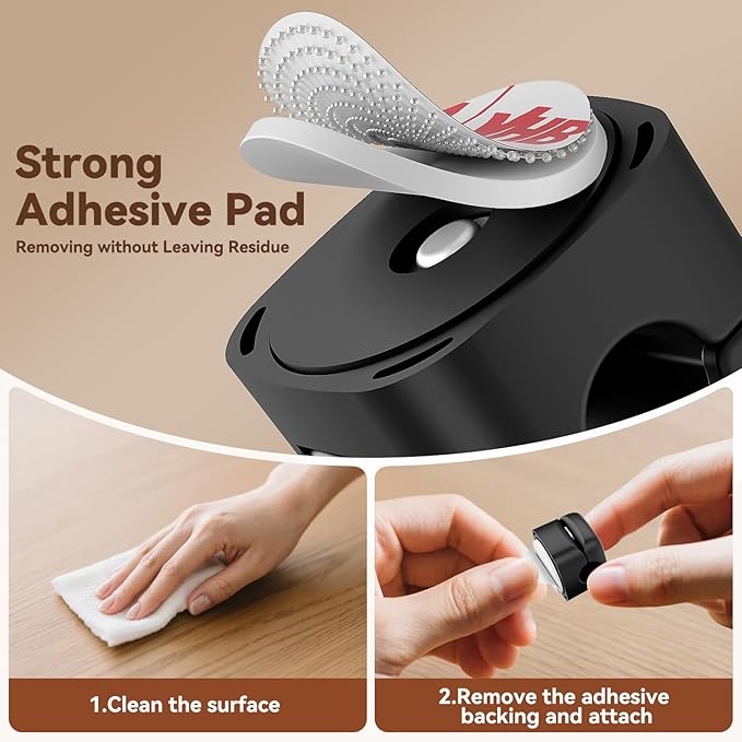 12Pack Rotatable Cord Organizer, Black