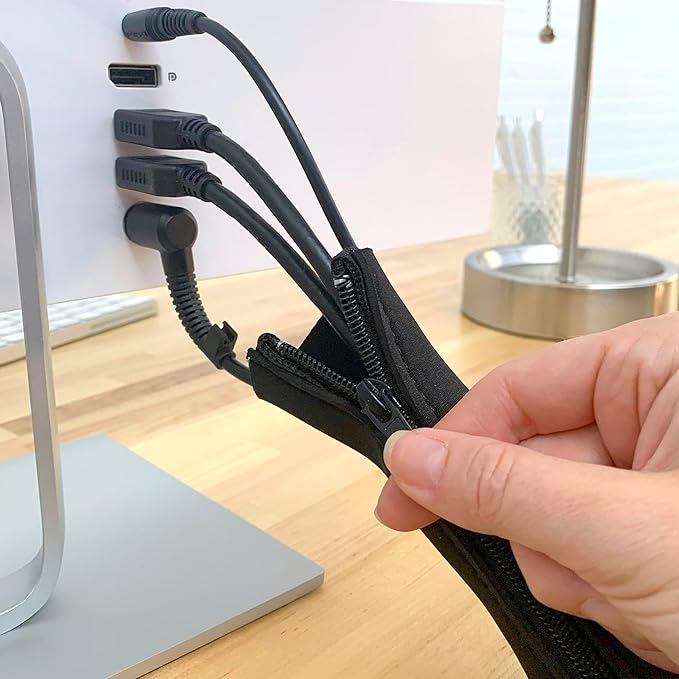 Zipper Cable Sleeves, 36 x 4 in, 2 Pack – Black