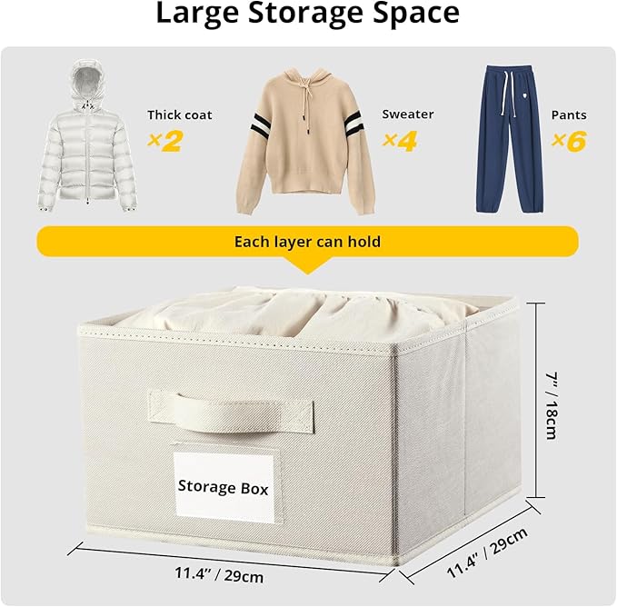 BrilliantJo 2 Pack 6 Shelves Hanging Closet Organizer with 2 Drawer, Hanging Storage with 4 Side Pockets for Clothes Shoes, 43.5"x12"x12"(Beige)