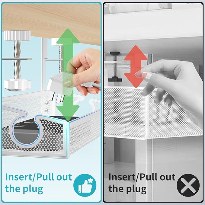 Under Desk Cable Management Tray White, Home