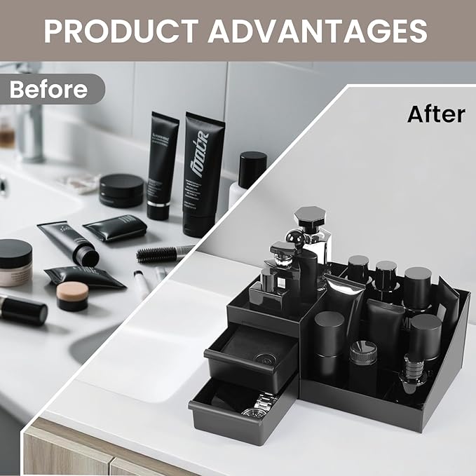Mens Cologne Organizer, Bathroom Organizer, Perfume Tray, Perfume Stand, Dresser Organizer, Room Decor for Men, Dad Gifts, Gifts for Men，Fathers Day Gift for Dad