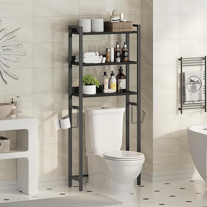 Over The Toilet Storage Rack, Black TSBK6001