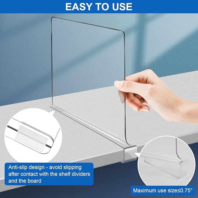 Acrylic Shelf Dividers for Closet Organization 18PCS Closet Shelf Divider Closet
