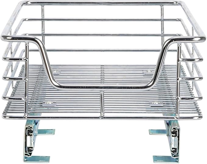 Household Essentials Chrome-Plated Steel Pull-Out Organizer with Artisanal
