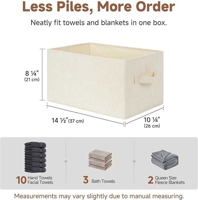 Storage Baskets for Shelves, Fabric Storage Bins, Large