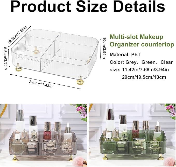 Makeup Organizer Countertop for Vanity, Clear