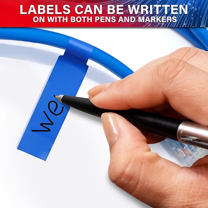 240 PCS Wire Tags for Cable Management – Cable Labels for Cords in 8 Colors - Durable, Self-Adhesive Cord Label Set, Tear-Resistant & Waterproof Wire Labels Tags - Compatible with Laser Printers