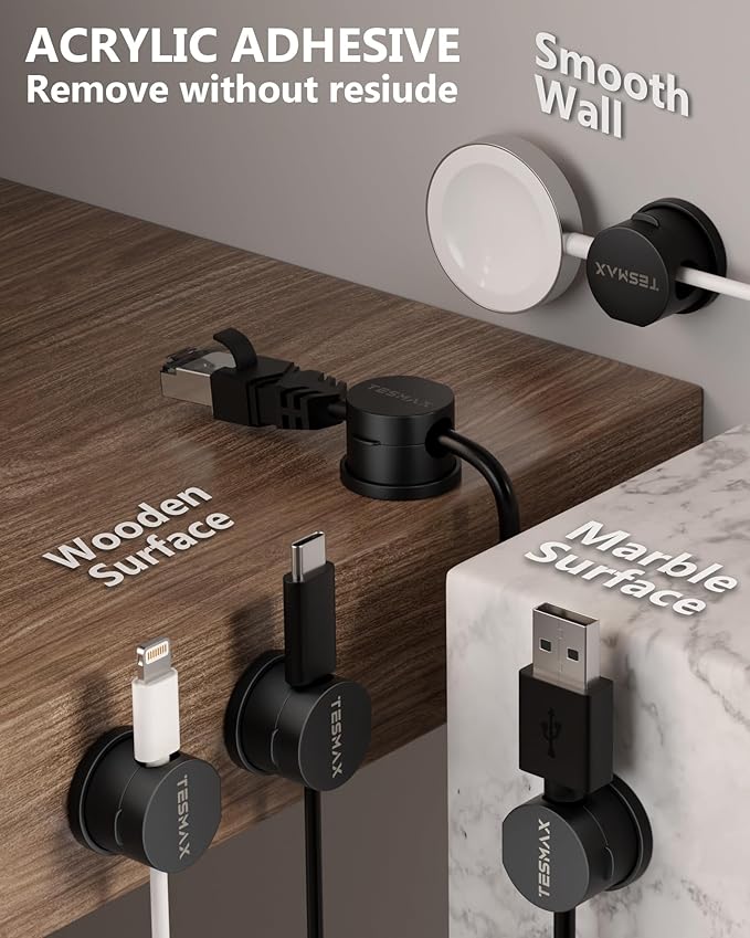 Magnetic Cord Holder 360°Rotation Cord Organizer