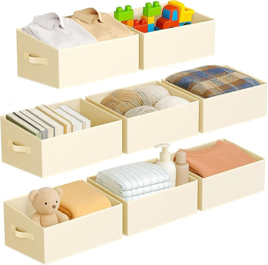 Large Closet Storage Bins 8 Pack, Fabric Trapezoid Closet Organizer Bin