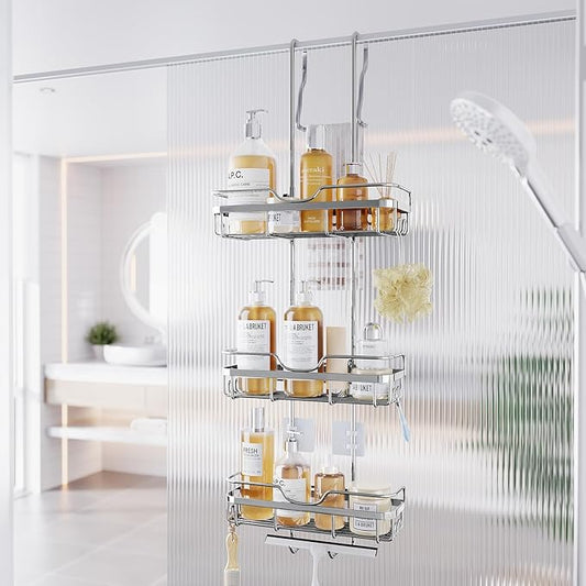 Shower Caddy Over the Door Organizer, Sliver