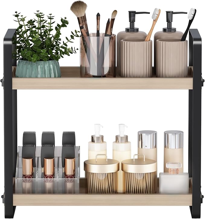 Bathroom Counter Organizer, Bathroom Countertop Organizer, Burlywood 2 Tier